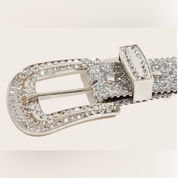 Rhinestone Belt Silver - Picture 3 of 7